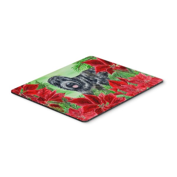 Skilledpower Black Russian Terrier Poinsettas Mouse Pad; Hot Pad or Trivet SK235402